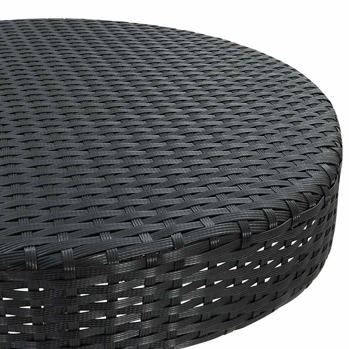 Set mobilier bar de grădină cu perne, 3 piese, negru, poliratan WALTI