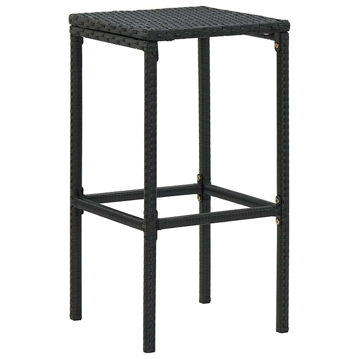 Set mobilier bar de grădină cu perne, 3 piese, negru, poliratan WALTI