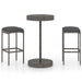 Set mobilier bar de grădină, cu perne, 3 piese, gri, poliratan - WALTI WALTI