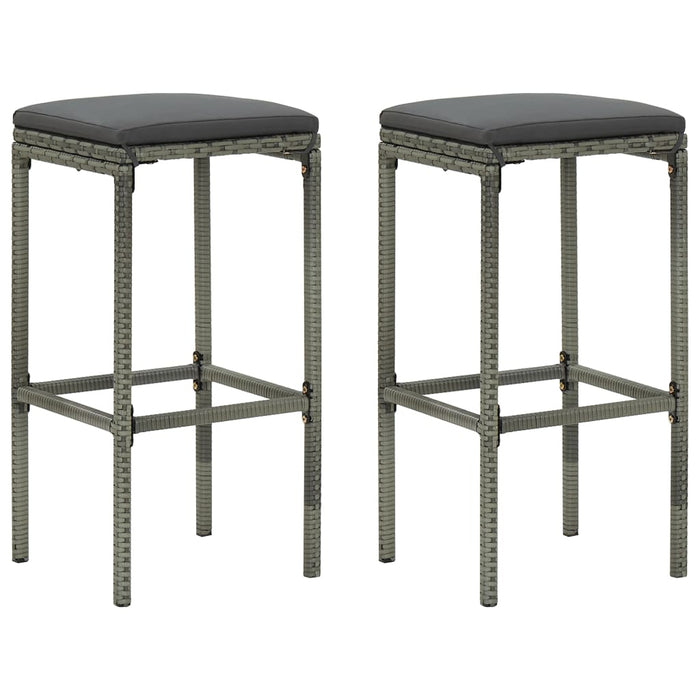 Set mobilier bar de grădină, cu perne, 3 piese, gri, poliratan - WALTI WALTI