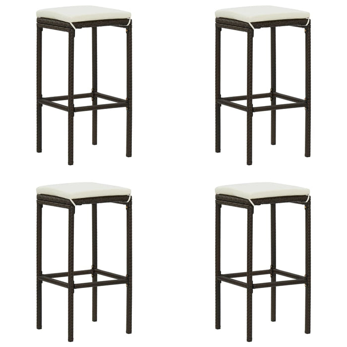 Set mobilier bar de grădină cu perne, 5 piese, maro, poliratan WALTI
