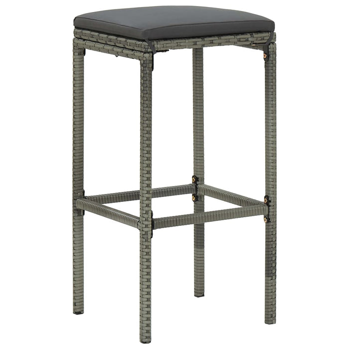 Set mobilier bar de grădină cu perne, 5 piese, gri, poliratan WALTI