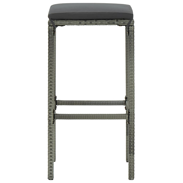 Set mobilier bar de grădină cu perne, 5 piese, gri, poliratan WALTI