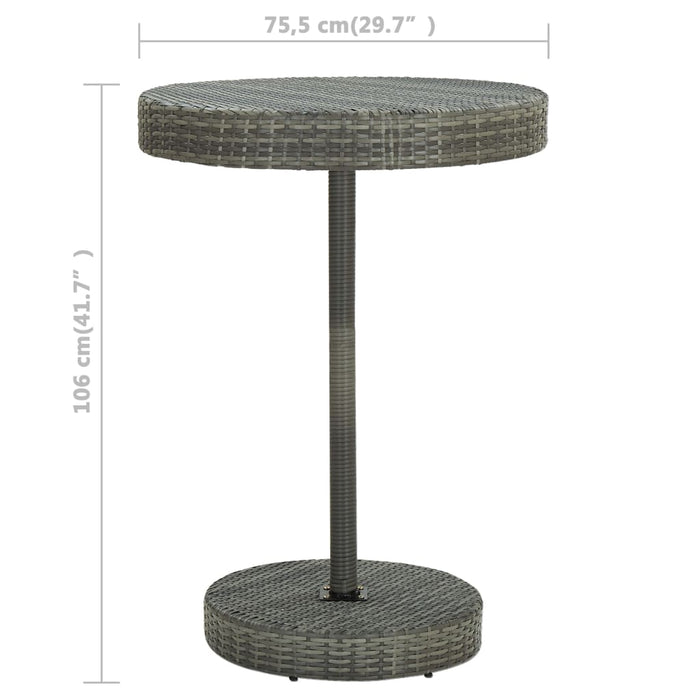 Set mobilier bar de grădină cu perne, 5 piese, gri, poliratan WALTI