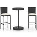 Set mobilier bar de grădină cu perne, 3 piese, negru, poliratan - WALTI WALTI