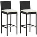 Set mobilier bar de grădină cu perne, 3 piese, negru, poliratan - WALTI WALTI
