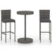 Set mobilier bar de grădină, cu perne, 3 piese, gri, poliratan - WALTI WALTI