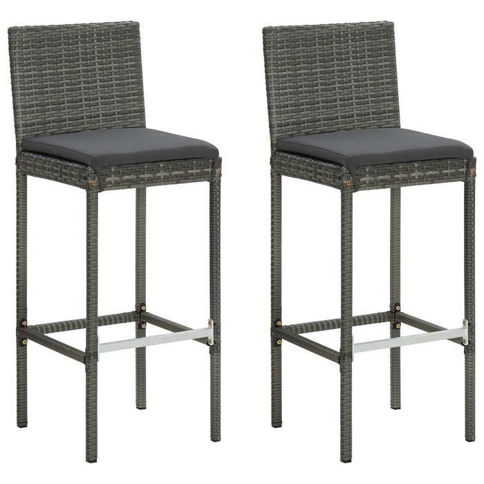 Set mobilier bar de grădină, cu perne, 3 piese, gri, poliratan - WALTI WALTI
