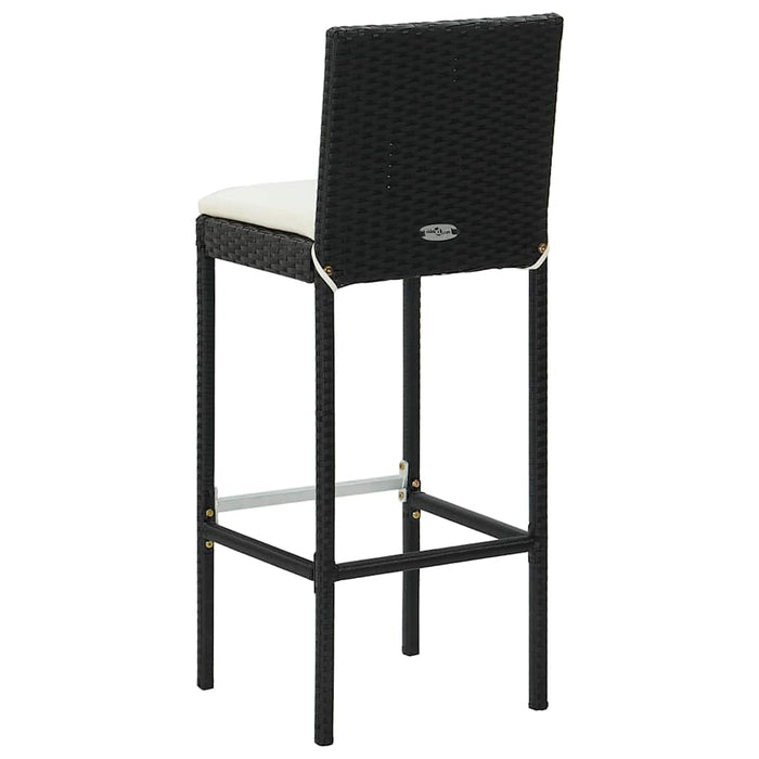Set mobilier bar de grădină cu perne, 5 piese, negru, poliratan WALTI