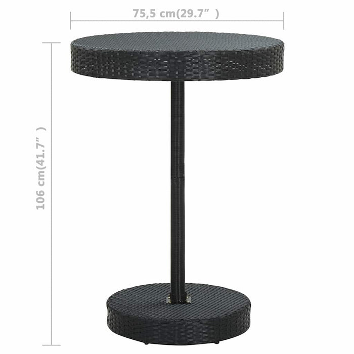 Set mobilier bar de grădină cu perne, 5 piese, negru, poliratan WALTI
