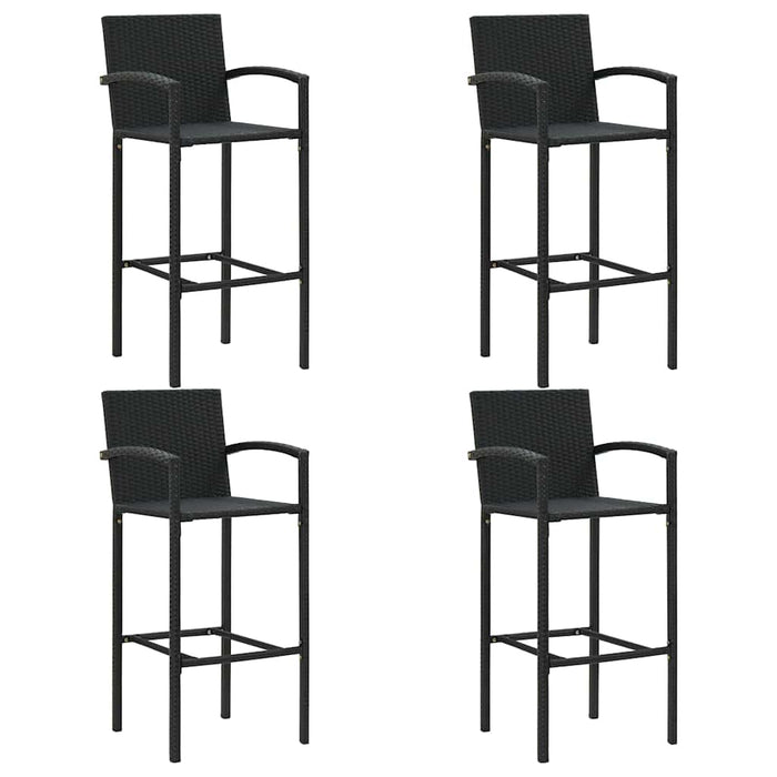 Set mobilier bar de grădină, 5 piese, negru, poliratan WALTI