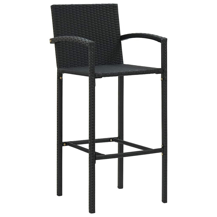 Set mobilier bar de grădină, 5 piese, negru, poliratan WALTI