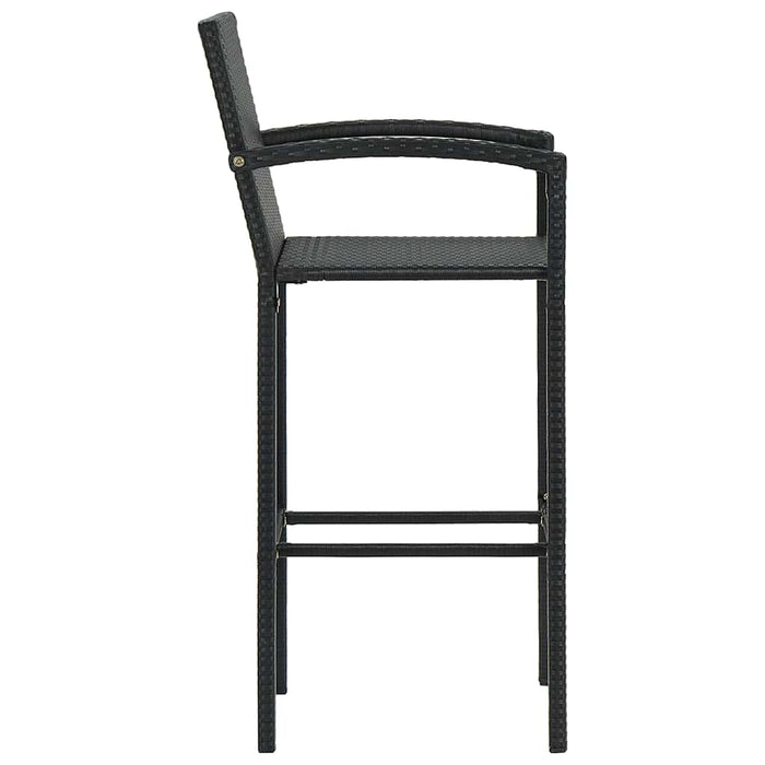 Set mobilier bar de grădină, 5 piese, negru, poliratan WALTI