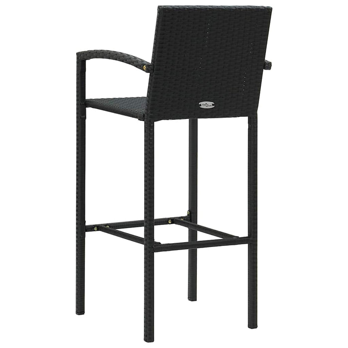 Set mobilier bar de grădină, 5 piese, negru, poliratan WALTI