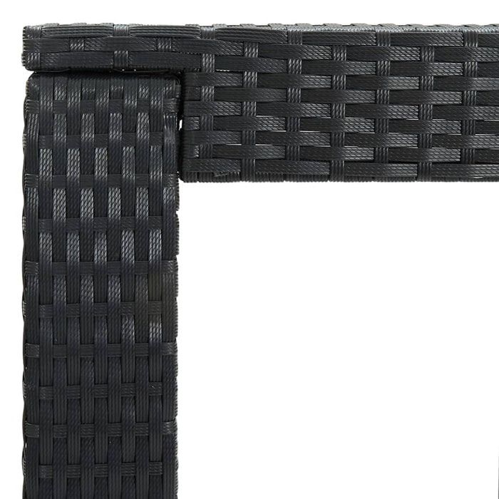 Set mobilier bar de grădină cu perne, 3 piese, negru, poliratan WALTI