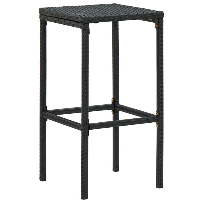 Set mobilier bar de grădină cu perne, 3 piese, negru, poliratan WALTI