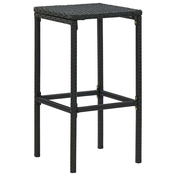Set mobilier bar de grădină cu perne, 5 piese, negru, poliratan WALTI