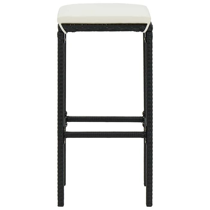 Set mobilier bar de grădină cu perne, 5 piese, negru, poliratan WALTI