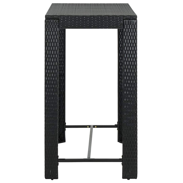 Set mobilier bar de grădină cu perne, 5 piese, negru, poliratan WALTI