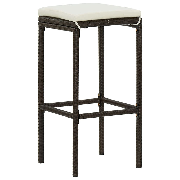Set mobilier bar de grădină cu perne, 7 piese, maro, poliratan WALTI