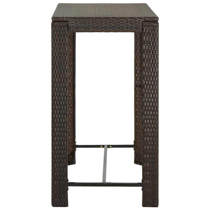 Set mobilier bar de grădină cu perne, 7 piese, maro, poliratan WALTI