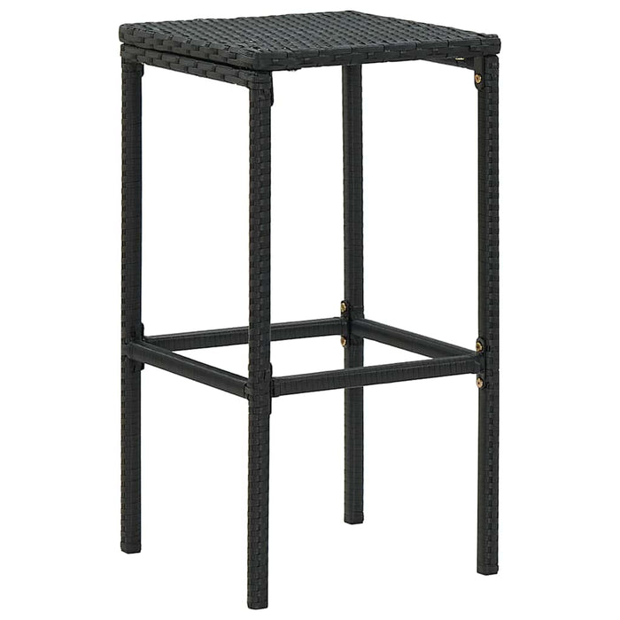 Set mobilier bar de grădină cu perne, 7 piese, negru, poliratan WALTI