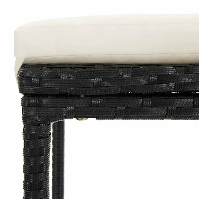 Set mobilier bar de grădină cu perne, 7 piese, negru, poliratan WALTI
