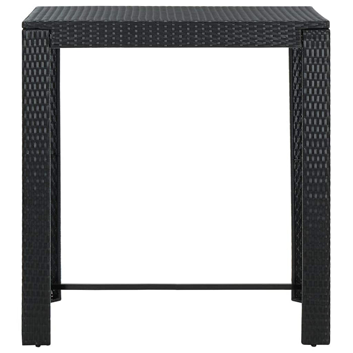 Set mobilier bar de grădină cu perne, 7 piese, negru, poliratan WALTI