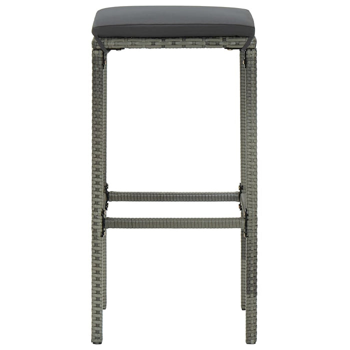 Set mobilier bar de grădină cu perne, 7 piese, gri, poliratan - WALTI WALTI