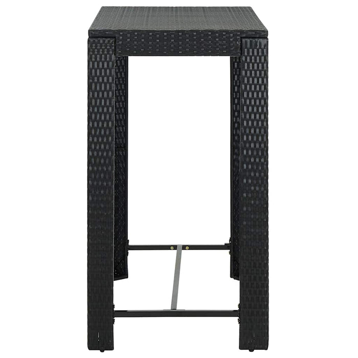 Set mobilier bar de exterior cu perne 5 piese, negru, poliratan WALTI
