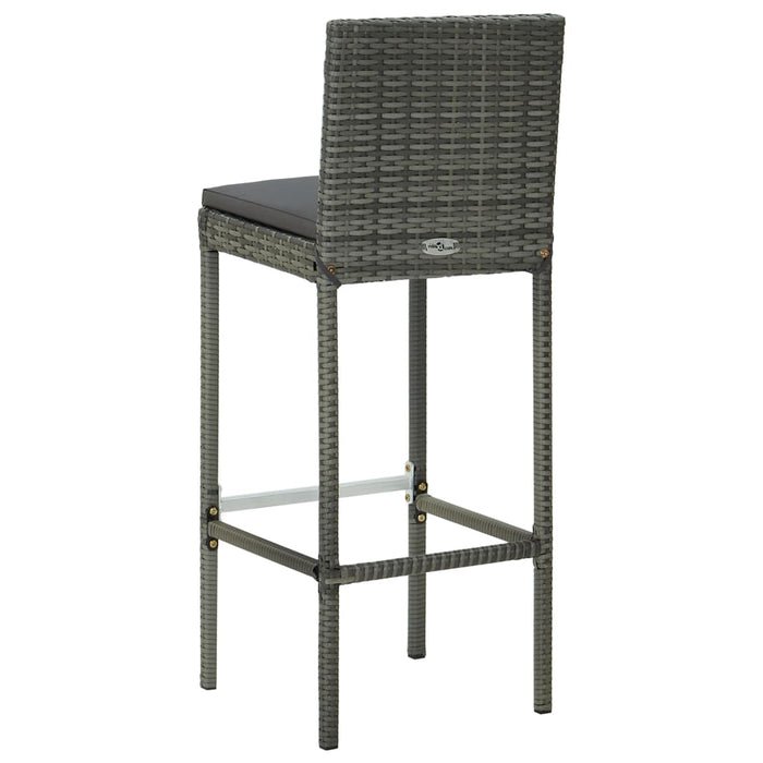 Set mobilier bar de grădină cu perne, 5 piese, gri, poliratan - WALTI WALTI
