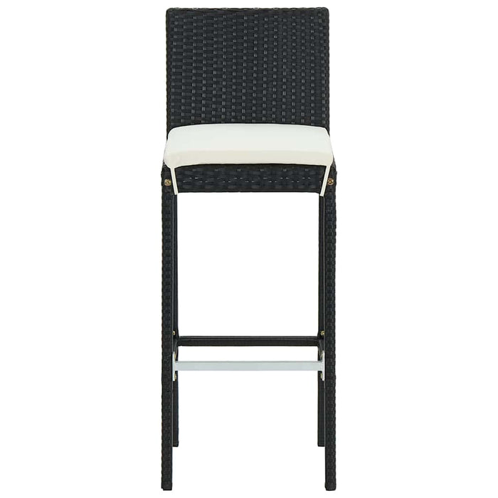 Set mobilier bar de exterior cu perne, 7 piese, negru poliratan WALTI