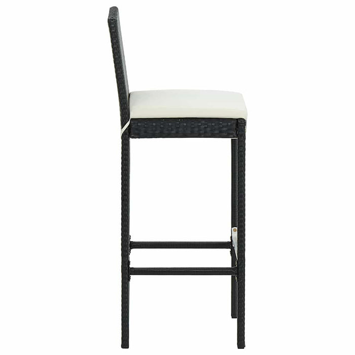 Set mobilier bar de exterior cu perne, 7 piese, negru poliratan WALTI