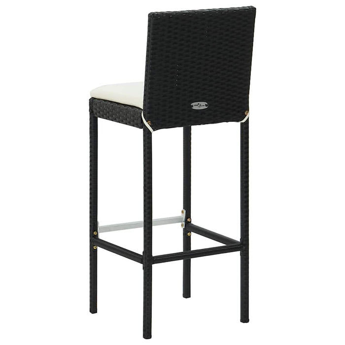Set mobilier bar de exterior cu perne, 7 piese, negru poliratan WALTI