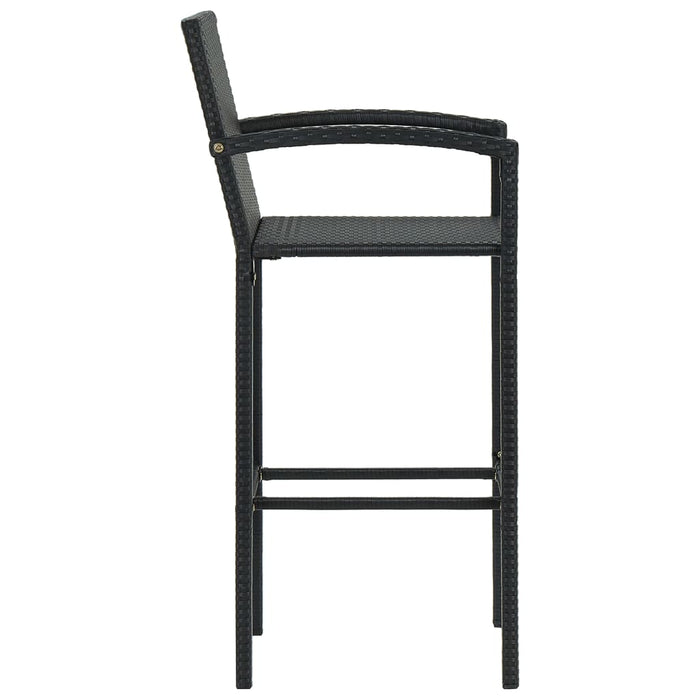 Set bar exterior cu cotieră, 5 piese, negru, poliratan - WALTI WALTI