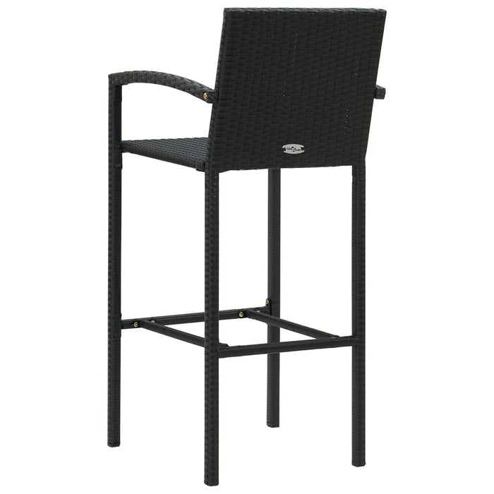 Set bar exterior cu cotieră, 5 piese, negru, poliratan - WALTI WALTI