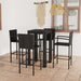 Set bar exterior cu cotieră, 5 piese, negru, poliratan - WALTI WALTI