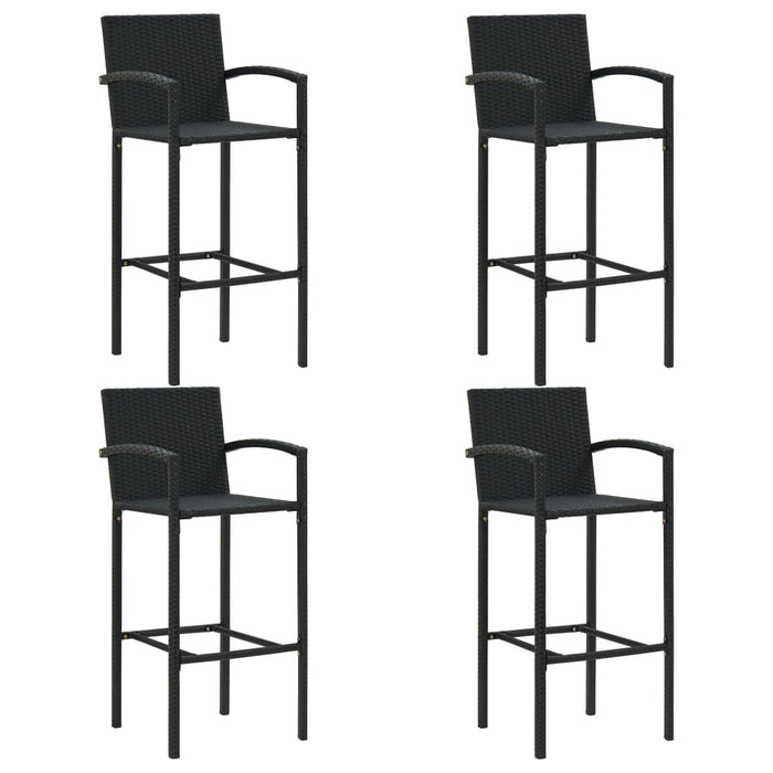 Set bar exterior cu cotieră, 5 piese, negru, poliratan - WALTI WALTI
