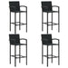 Set bar exterior cu cotieră, 5 piese, negru, poliratan - WALTI WALTI