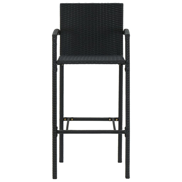 Set bar exterior cu cotieră, 5 piese, negru, poliratan - WALTI WALTI