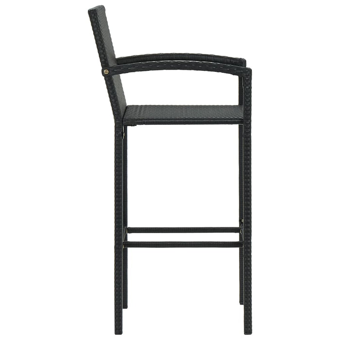 Set bar exterior cu cotieră, 5 piese, negru, poliratan - WALTI WALTI