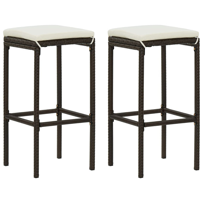 Set mobilier bar de grădină, cu perne, 3 piese, maro, poliratan - WALTI WALTI