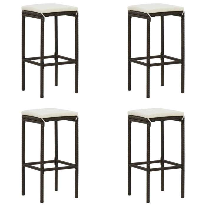 Set mobilier bar de grădină cu perne, 5 piese, maro, poliratan - WALTI WALTI