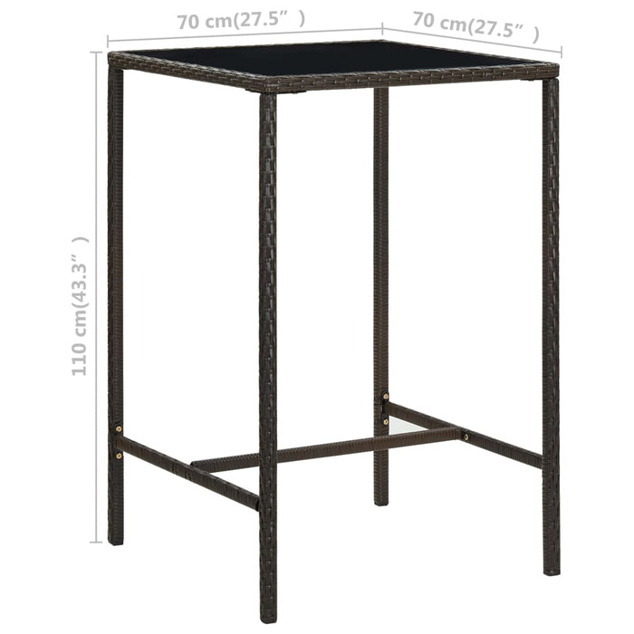 Set mobilier bar de grădină cu perne, 5 piese, maro, poliratan - WALTI WALTI