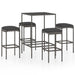 Set mobilier bar de grădină, cu perne, 5 piese, gri, poliratan - WALTI WALTI