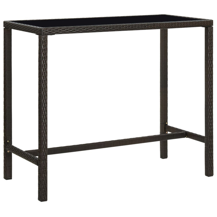 Set mobilier bar de grădină cu perne, 7 piese, maro, poliratan WALTI
