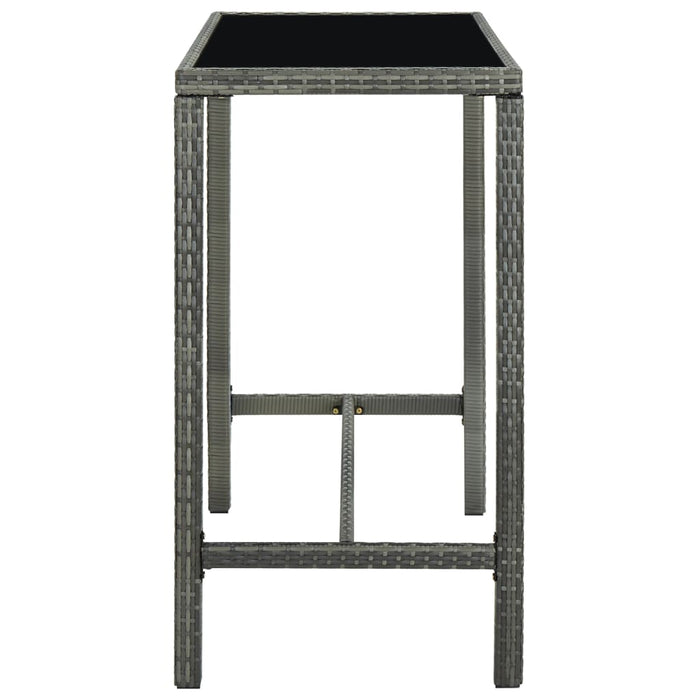 Set mobilier bar de grădină cu perne, 9 piese, gri, poliratan WALTI