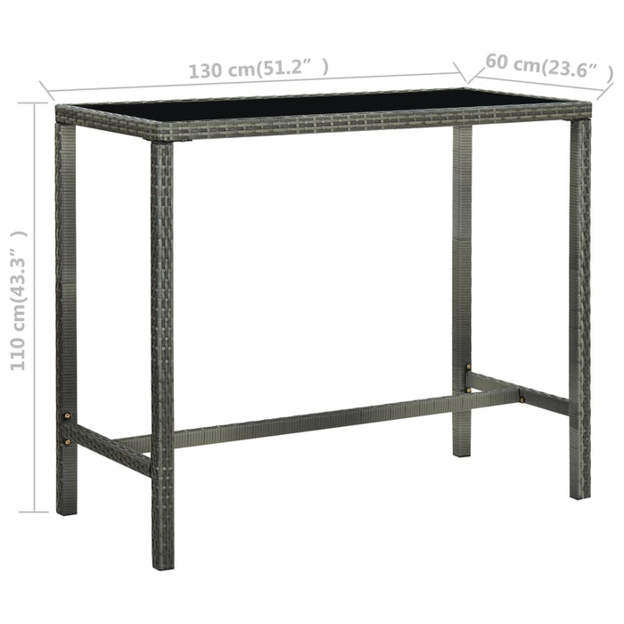 Set mobilier bar de grădină cu perne, 9 piese, gri, poliratan WALTI
