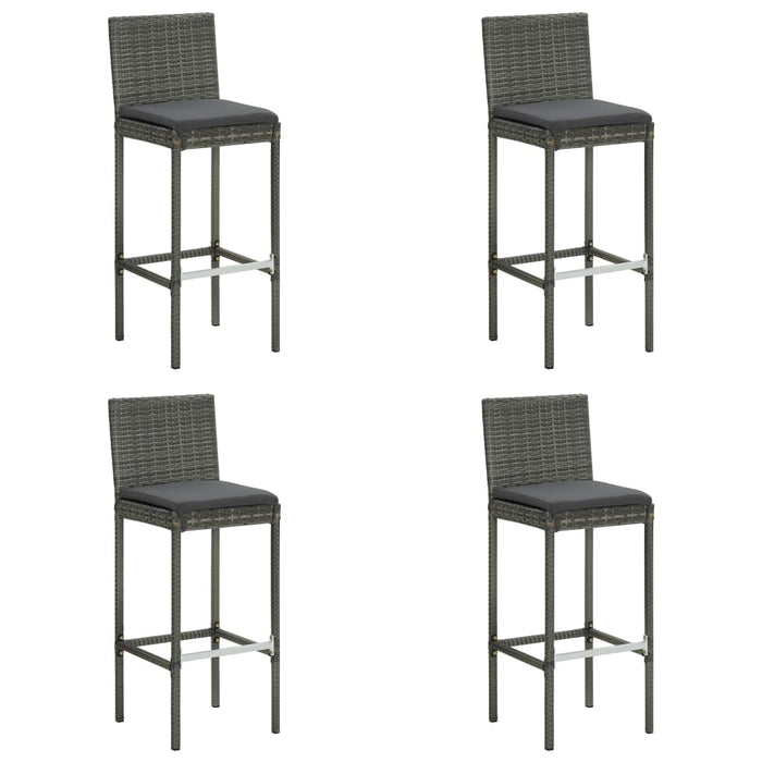 Set mobilier bar de grădină cu perne, 5 piese, gri, poliratan - WALTI WALTI