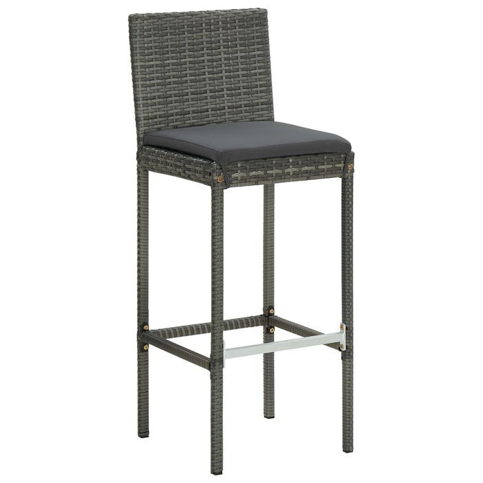 Set mobilier bar de grădină cu perne, 5 piese, gri, poliratan - WALTI WALTI